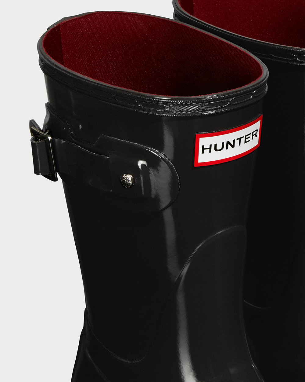 Womens Hunter Short Rain Boots Black - Original Gloss - 4756109-AC